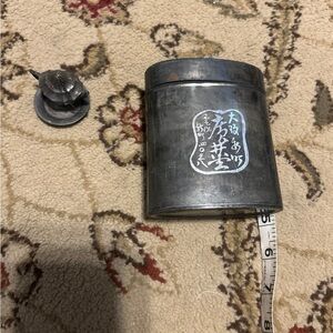 Antique Krew Sterling Miniature Teapot Tea Infuser, with plate